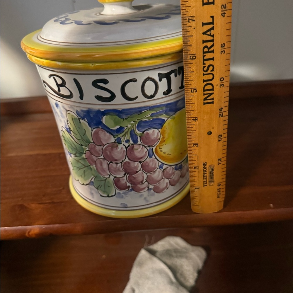 Biscotti Jar with Fruit Design - Picture 2 of 3